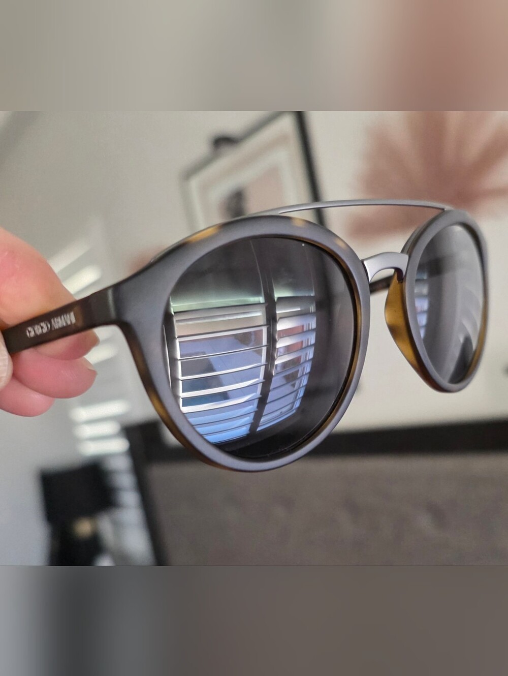 Giorgio Armani Dark Tortoiseshell Square Sunglasses